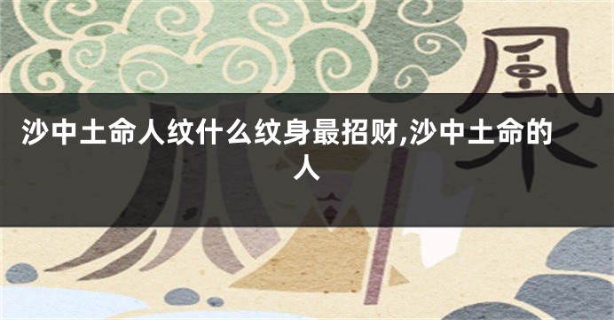 沙中土命人纹什么纹身最招财,沙中土命的人