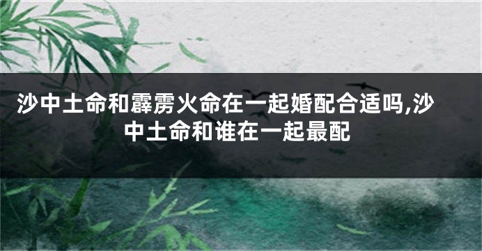 沙中土命和霹雳火命在一起婚配合适吗,沙中土命和谁在一起最配