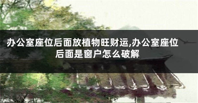 办公室座位后面放植物旺财运,办公室座位后面是窗户怎么破解