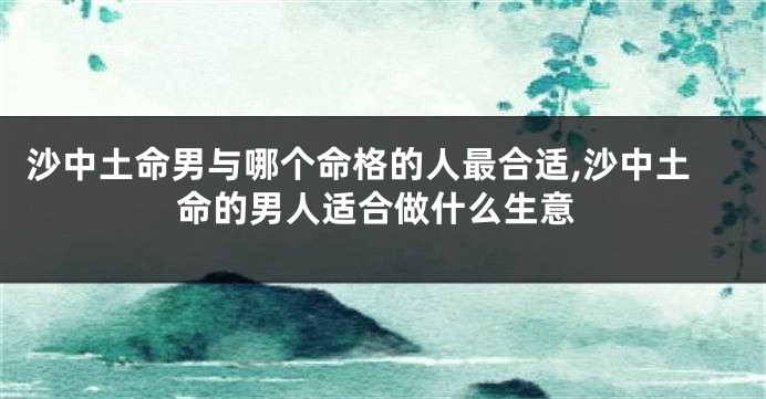 沙中土命男与哪个命格的人最合适,沙中土命的男人适合做什么生意