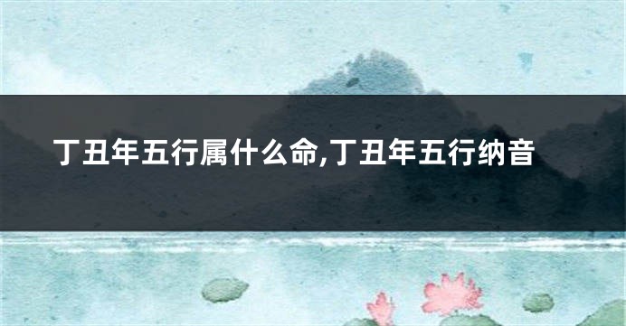 丁丑年五行属什么命,丁丑年五行纳音