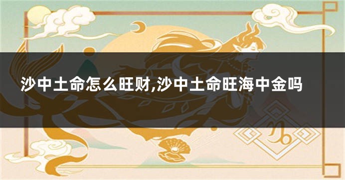 沙中土命怎么旺财,沙中土命旺海中金吗