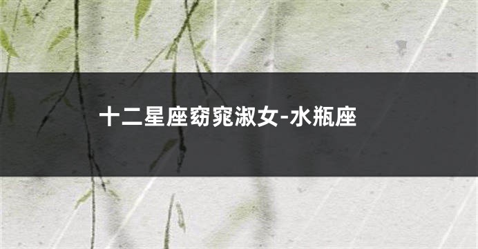 十二星座窈窕淑女-水瓶座