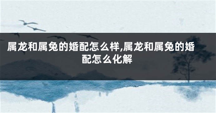 属龙和属兔的婚配怎么样,属龙和属兔的婚配怎么化解