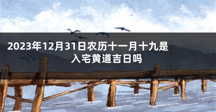 2023年12月31日农历十一月十九是入宅黄道吉日吗