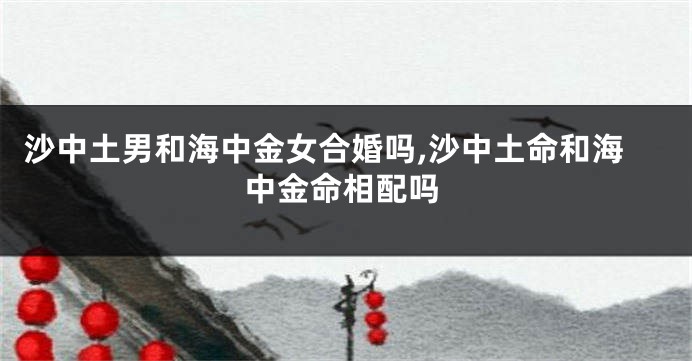 沙中土男和海中金女合婚吗,沙中土命和海中金命相配吗