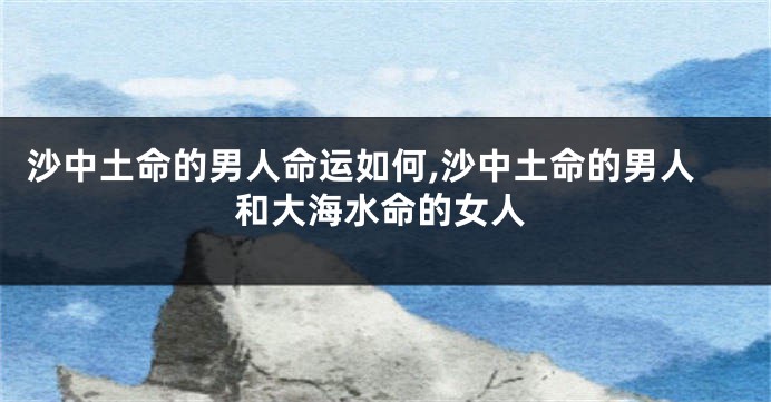 沙中土命的男人命运如何,沙中土命的男人和大海水命的女人
