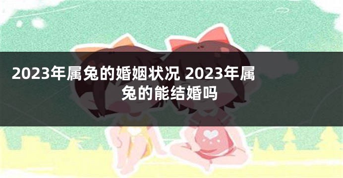 2023年属兔的婚姻状况 2023年属兔的能结婚吗