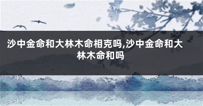 沙中金命和大林木命相克吗,沙中金命和大林木命和吗