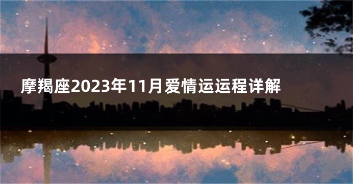摩羯座2023年11月爱情运运程详解