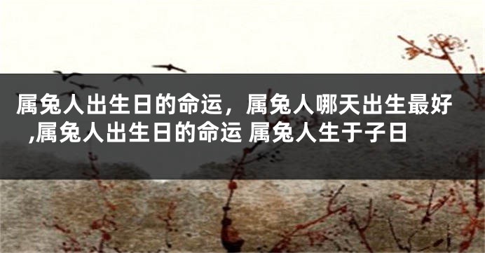 属兔人出生日的命运，属兔人哪天出生最好,属兔人出生日的命运 属兔人生于子日