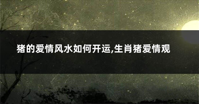 猪的爱情风水如何开运,生肖猪爱情观
