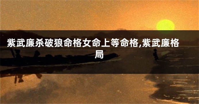 紫武廉杀破狼命格女命上等命格,紫武廉格局