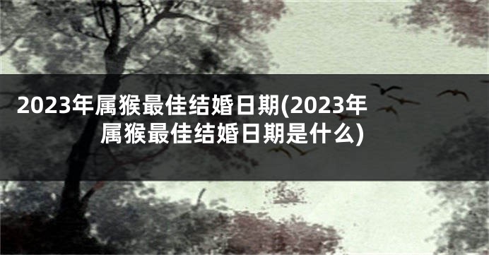 2023年属猴最佳结婚日期(2023年属猴最佳结婚日期是什么)
