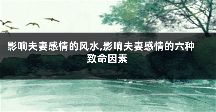 影响夫妻感情的风水,影响夫妻感情的六种致命因素