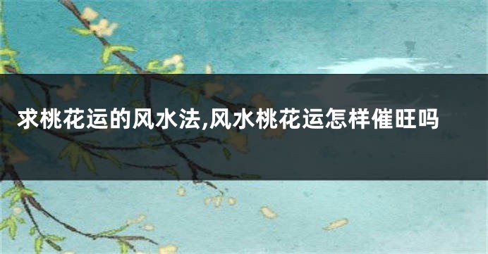 求桃花运的风水法,风水桃花运怎样催旺吗