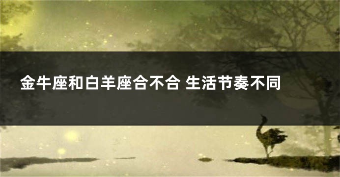 金牛座和白羊座合不合 生活节奏不同 