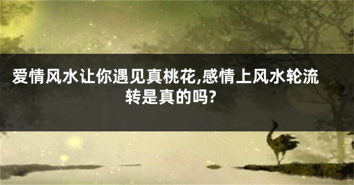 爱情风水让你遇见真桃花,感情上风水轮流转是真的吗?