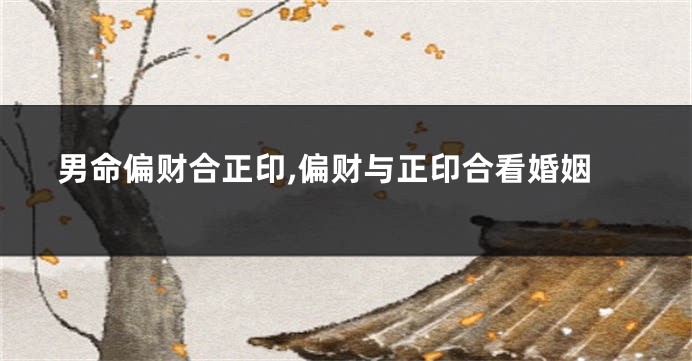 男命偏财合正印,偏财与正印合看婚姻