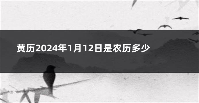 黄历2024年1月12日是农历多少
