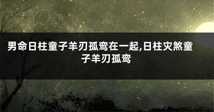 男命日柱童子羊刃孤鸾在一起,日柱灾煞童子羊刃孤鸾