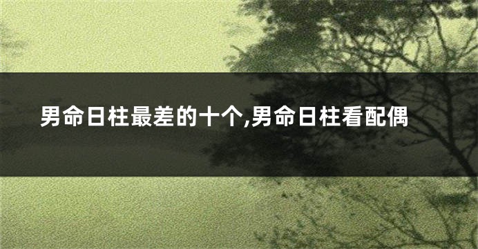 男命日柱最差的十个,男命日柱看配偶