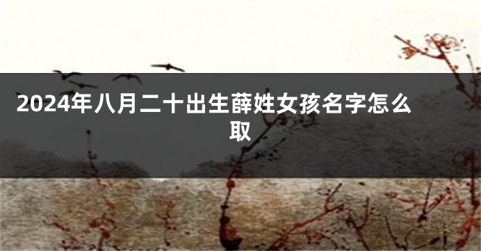 2024年八月二十出生薛姓女孩名字怎么取