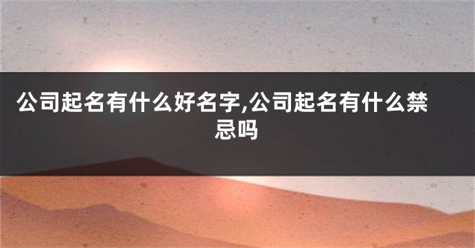 公司起名有什么好名字,公司起名有什么禁忌吗