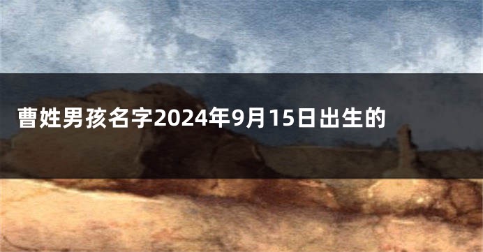 曹姓男孩名字2024年9月15日出生的