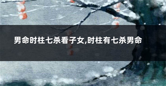 男命时柱七杀看子女,时柱有七杀男命
