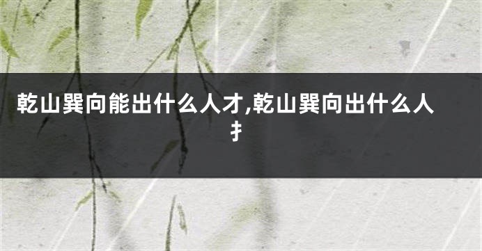 乾山巽向能出什么人才,乾山巽向出什么人扌