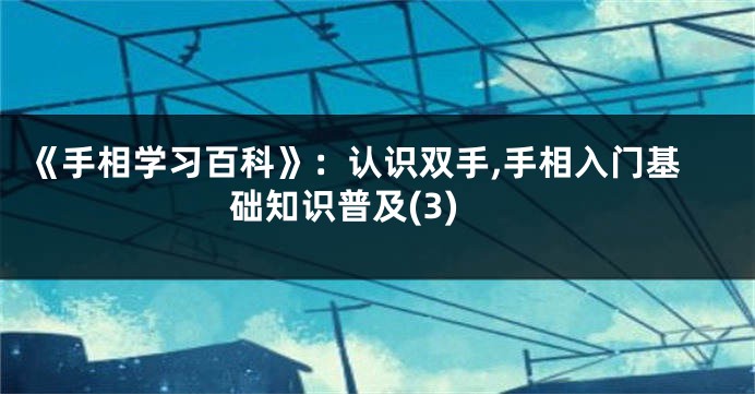 《手相学习百科》：认识双手,手相入门基础知识普及(3)