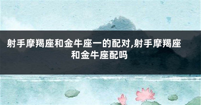 射手摩羯座和金牛座一的配对,射手摩羯座和金牛座配吗