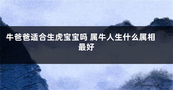 牛爸爸适合生虎宝宝吗 属牛人生什么属相最好
