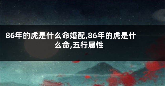 86年的虎是什么命婚配,86年的虎是什么命,五行属性