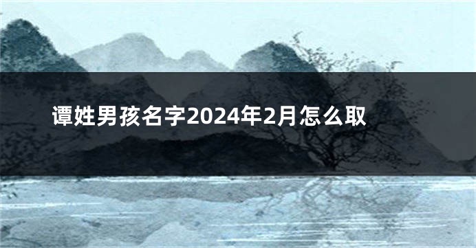 谭姓男孩名字2024年2月怎么取