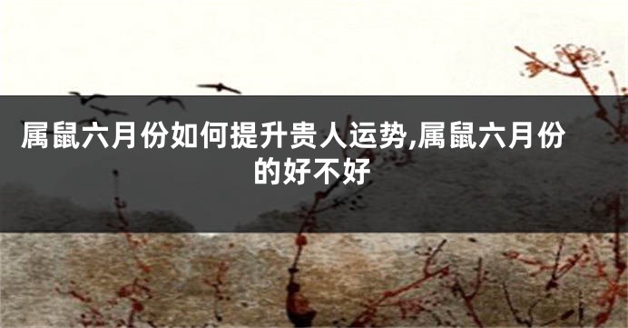 属鼠六月份如何提升贵人运势,属鼠六月份的好不好