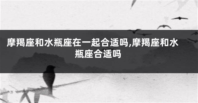 摩羯座和水瓶座在一起合适吗,摩羯座和水瓶座合适吗