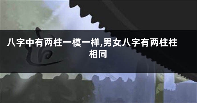 八字中有两柱一模一样,男女八字有两柱柱相同