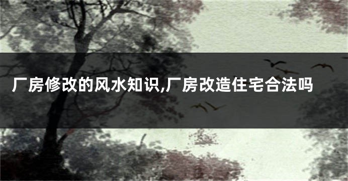 厂房修改的风水知识,厂房改造住宅合法吗