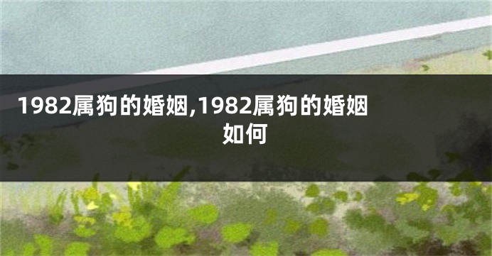 1982属狗的婚姻,1982属狗的婚姻如何