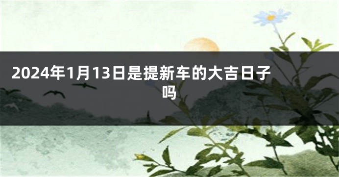 2024年1月13日是提新车的大吉日子吗