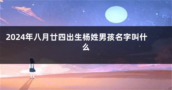 2024年八月廿四出生杨姓男孩名字叫什么