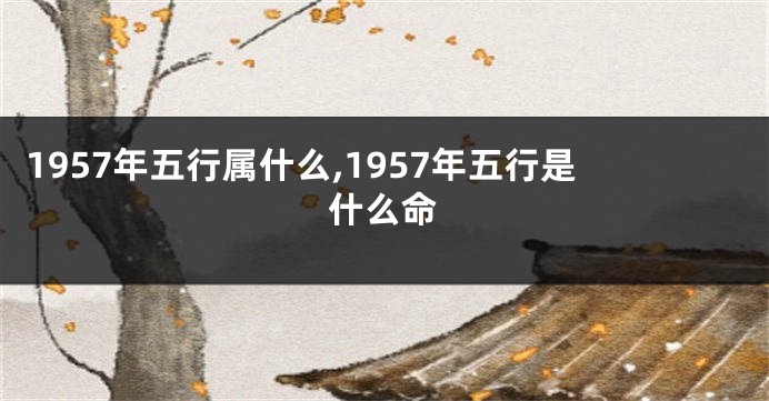1957年五行属什么,1957年五行是什么命