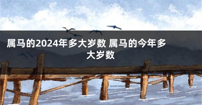 属马的2024年多大岁数 属马的今年多大岁数