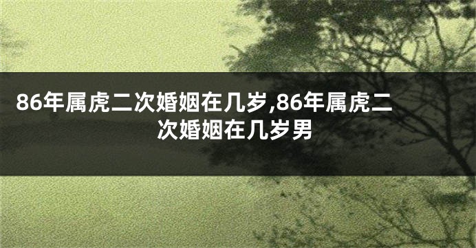 86年属虎二次婚姻在几岁,86年属虎二次婚姻在几岁男