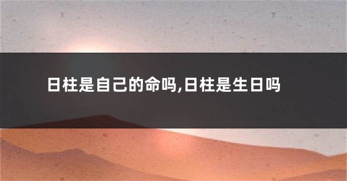 日柱是自己的命吗,日柱是生日吗
