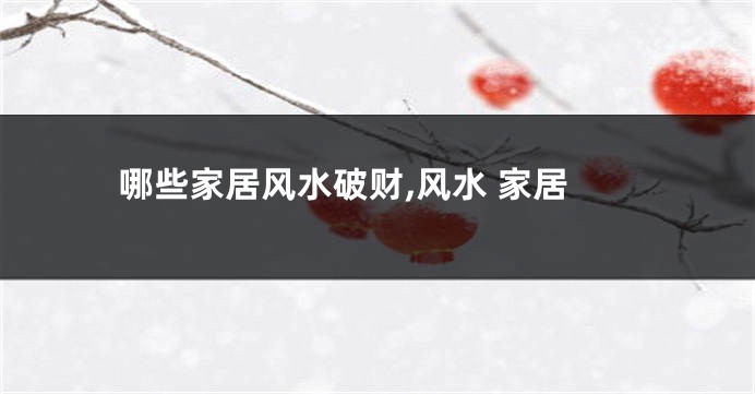 哪些家居风水破财,风水 家居