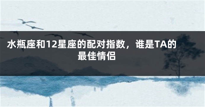 水瓶座和12星座的配对指数，谁是TA的最佳情侣 