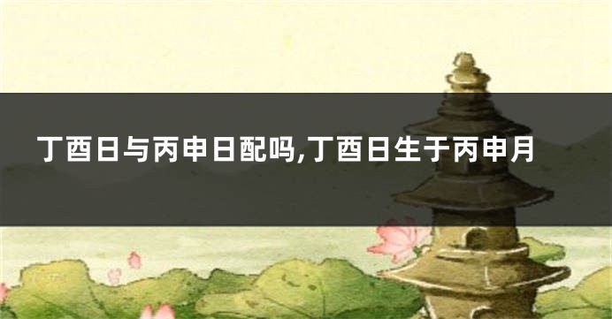 丁酉日与丙申日配吗,丁酉日生于丙申月